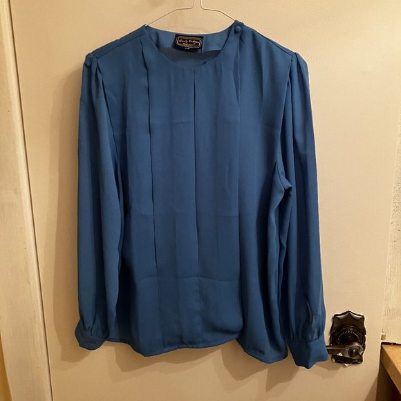 Lady Collins size s/p dusty blue blouse - Picture 1 of 4